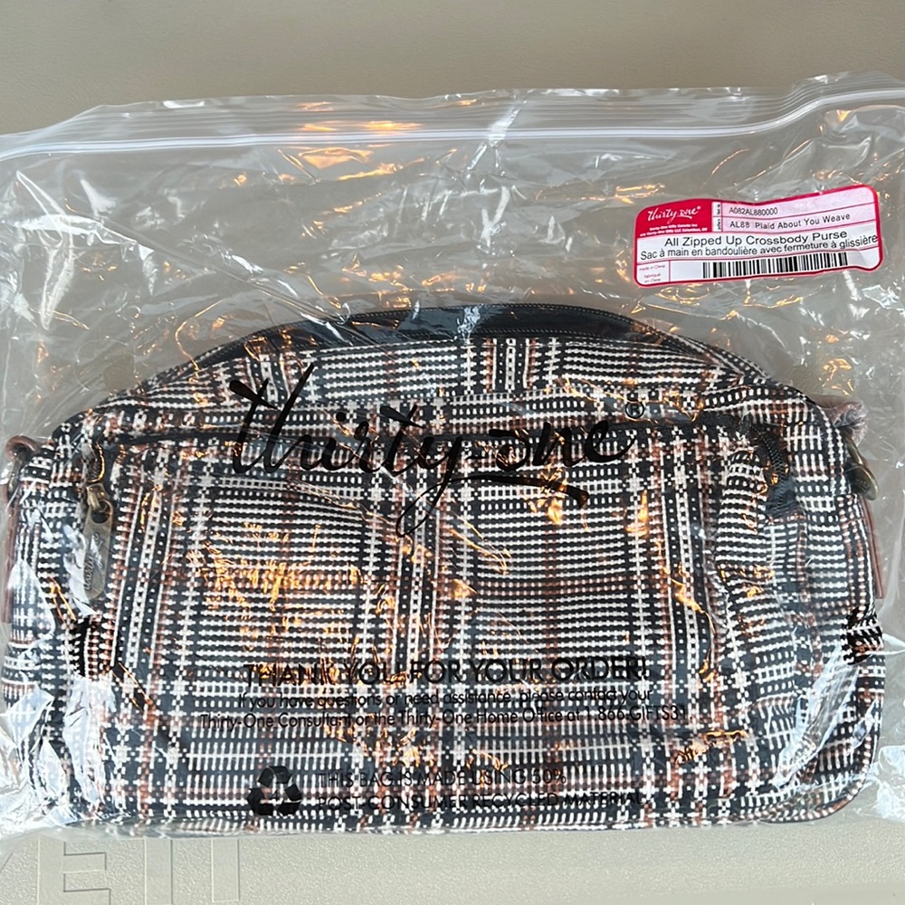 NEW Thirty-One All Zipped Up crossbody purse